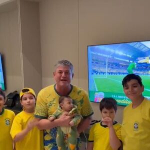 valmir moretto compartilha momento de lazer e torcida pela selecao brasileira em familia
