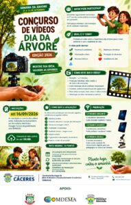 Prefeitura de Cáceres promove concurso de vídeos sobre a importância das árvores 1 Concurso Videos Dia da Arvore com apoio.jpg
